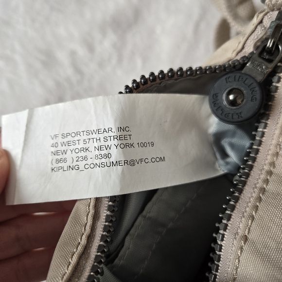 Kipling Alvar Crossbody Nylon Purse Beige W/glitter  Shoulderbag Small - Picture 8 of 12